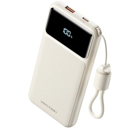 Powerbank 10000mAh Vention XGYW0-39-TY/ 22.5W/ Blanca/ Incluye Cable USB Tipo-C_0