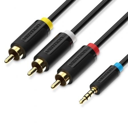 Cable Estéreo Vention BCCBG/ Jack 2.5 Macho - 3x RCA Macho/ 1.5m/ Negro_0