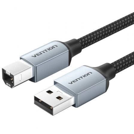 Cable USB 2.0 Impresora Vention CTTHG/ USB Tipo-B Macho - USB Macho/ 480Mbps/ 2m/ Gris_0