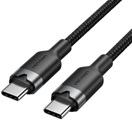Cable USB 2.0 Tipo-C 3A Vention TRDBF/ USB Tipo-C Macho - USB Tipo-C Macho/ Hasta 60W/ 480Mbps/ 1m/ Negro_0