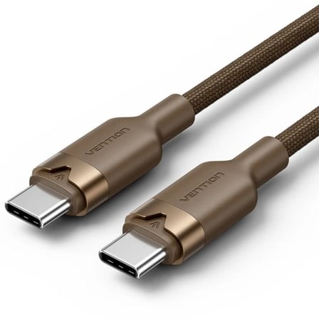 Cable USB 2.0 Tipo-C 3A Vention TRDJF/ USB Tipo-C Macho - USB Tipo-C Macho/ Hasta 60W/ 480Mbps/ 1m/ Oro Desierto_0