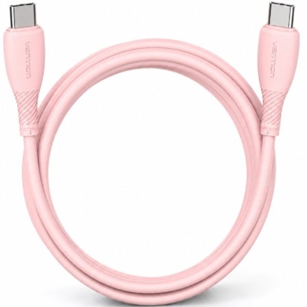 Cable USB 2.0 Tipo-C Vention TRVPF/ USB Tipo-C Macho - USB Tipo-C Macho/ Hasta 60W/ 480Mbps/ 1m/ Rosa_0