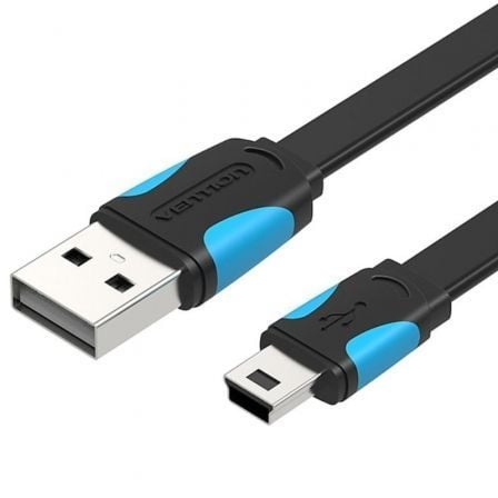 Cable USB 2.0 Vention VAS-A14-B150/ Mini USB Macho - USB Macho/ Hasta 10W/ 480Mbps/ 1.5m/ Azul y Negro_0