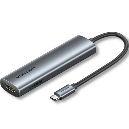 Docking USB Tipo-C Vention TGLHB/ 1xUSB Tipo-C/ 2xUSB/ 1xHDMI 4K/ 1xUSB Tipo-C PD/ Gris_0