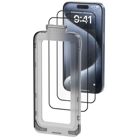 Pack de 2 Protectores de Pantalla de Cristal Templado Vention KUPTCC-30 para iPhone 16 Plus + Herramienta de Instalación Antipolvo_0