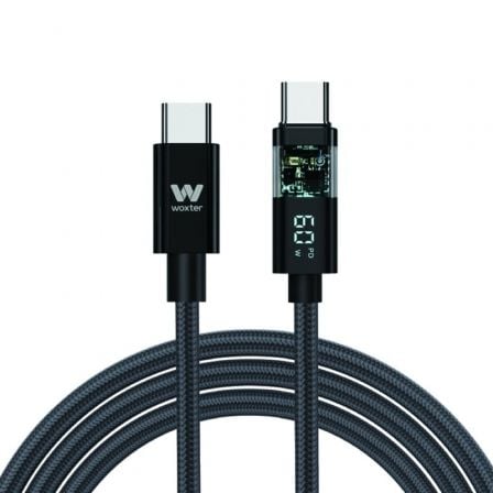 Cabo USB 2.0 Tipo-C Woxter PE26-186 / Preto / 2m / Até 100W