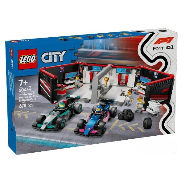 60444 City F1 Garage mit Mercedes-AMG & Alpine Rennautos, Konstruktionsspielzeug_0