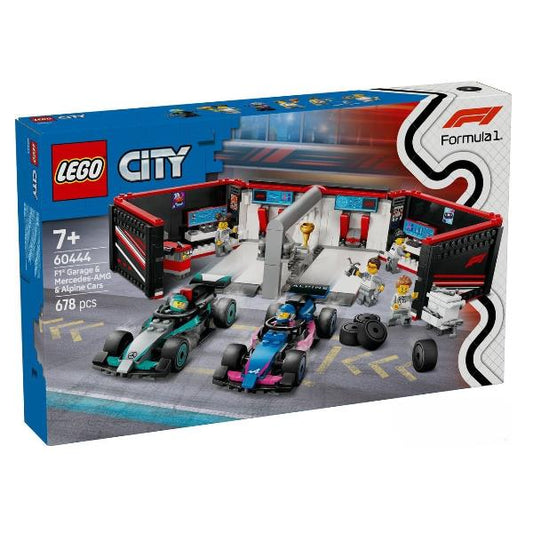 60444 City F1 Garage mit Mercedes-AMG & Alpine Rennautos, Konstruktionsspielzeug_0