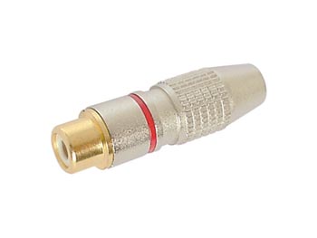 PLUG RCA FÊMEA - PONTA OURO - VERMELHO_0