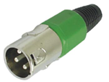 3P MALE XLR PLUG - NICKEL - GREEN_0