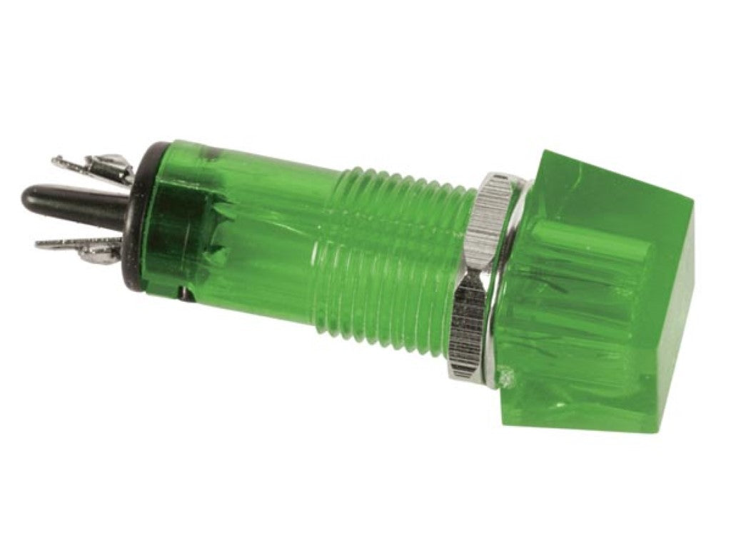 SQUARE 11,5 x 11,5mm LÂMPADA DE CONTROLO DE PAINEL 12V VERDE_0