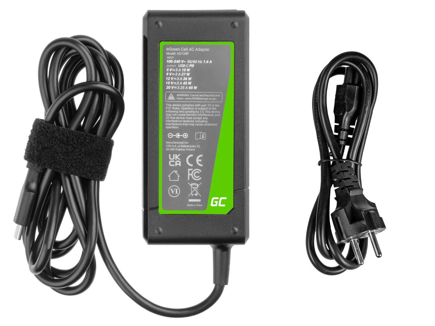 Green Cell USB-C 65W Charger Adapter for Laptops, Tablets, Phones_3