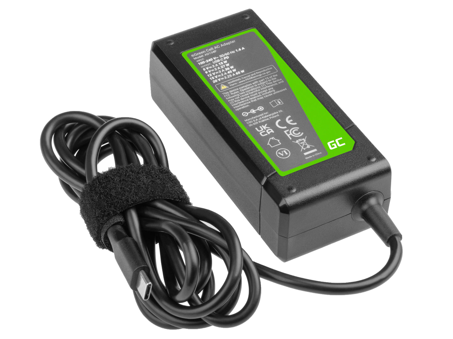 Green Cell USB-C 65W Charger Adapter for Laptops, Tablets, Phones_1