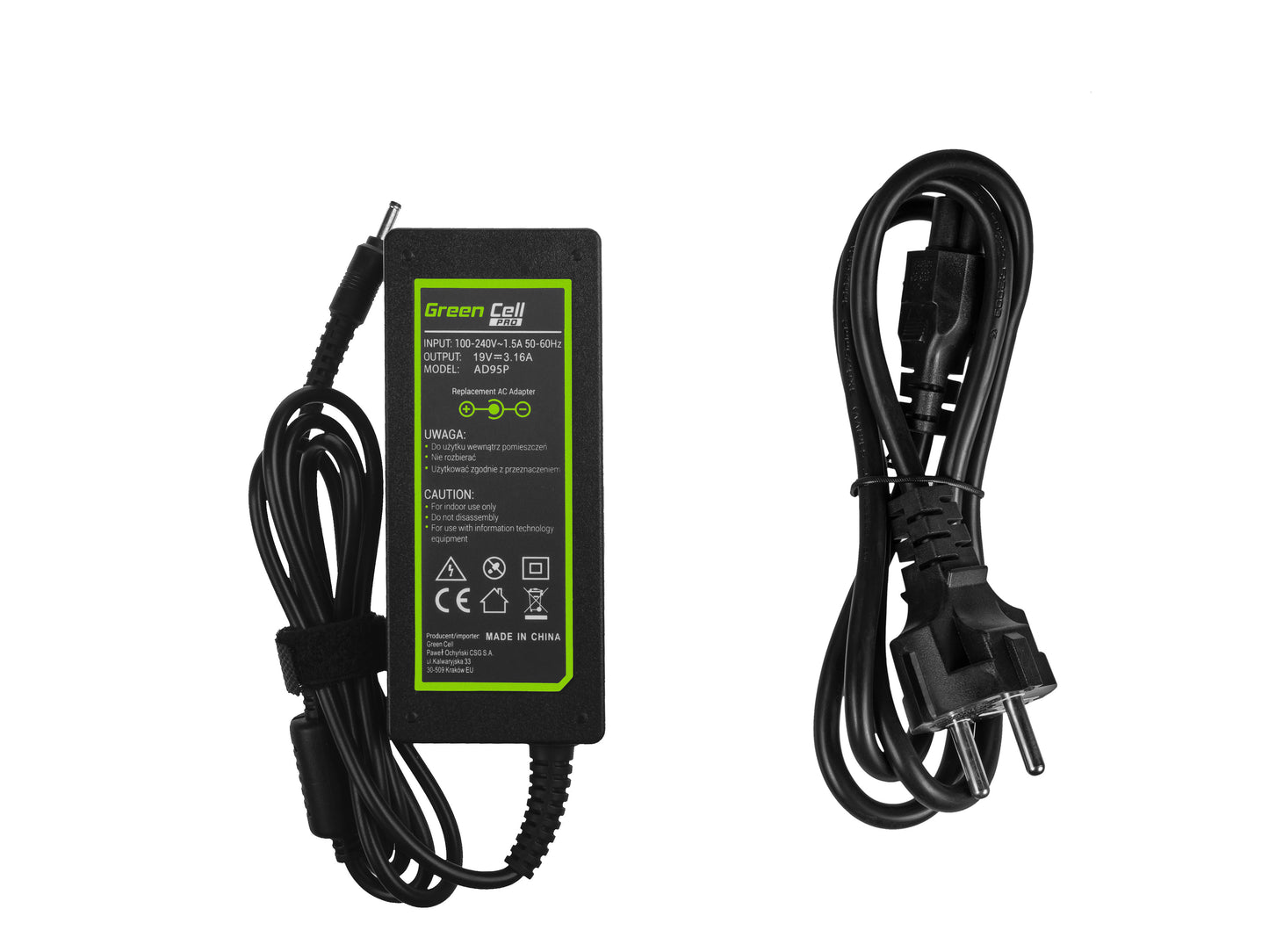 Green Cell PRO Charger / AC Adapter 19V 3.16A 60W for Samsung NP730U3E ATIV Book 5 NP530U4E ATIV Book 7 NP740U3E_2