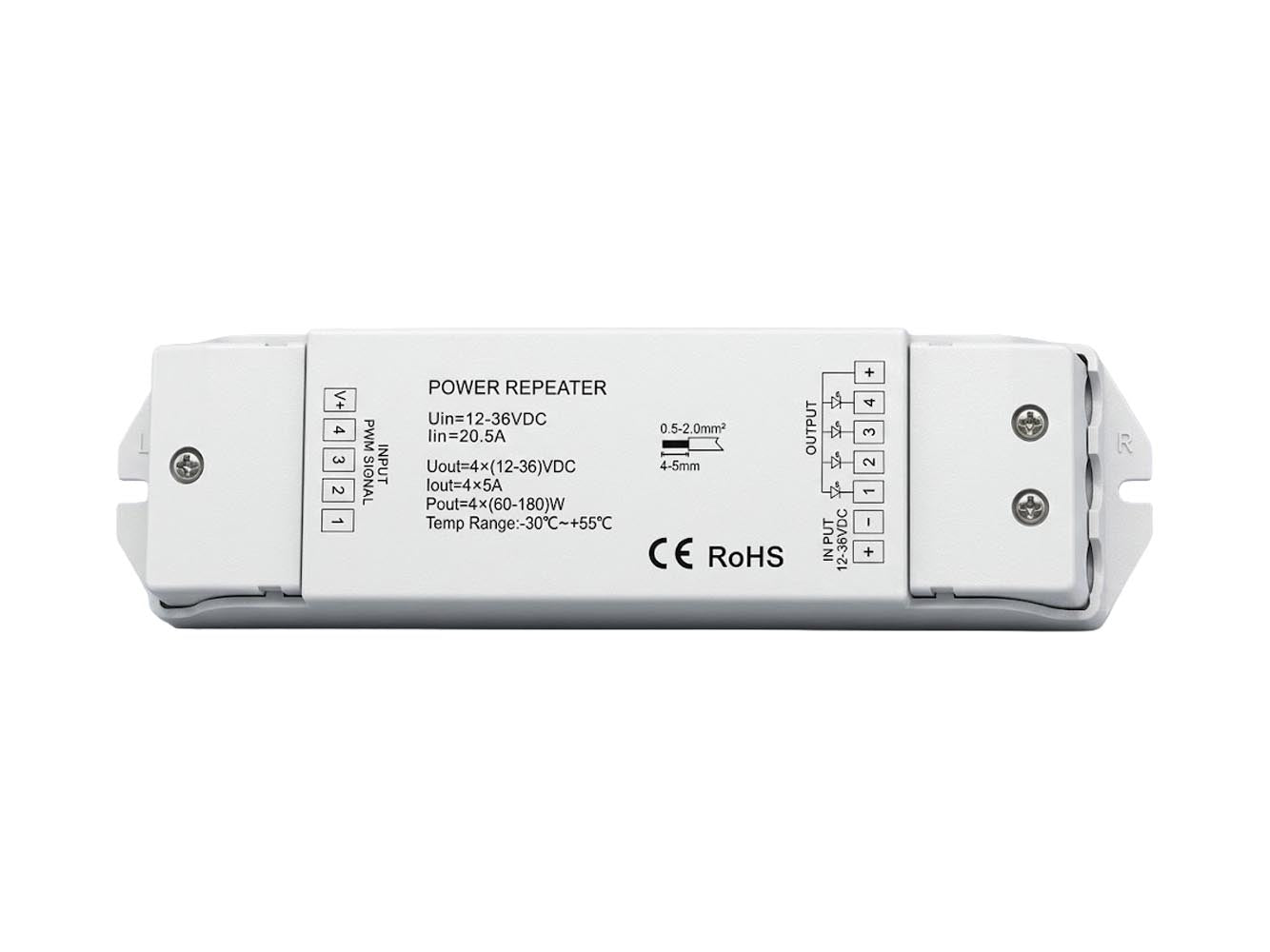 Repetidor de cor única de 4 canais para fitas de LED RGBW_0