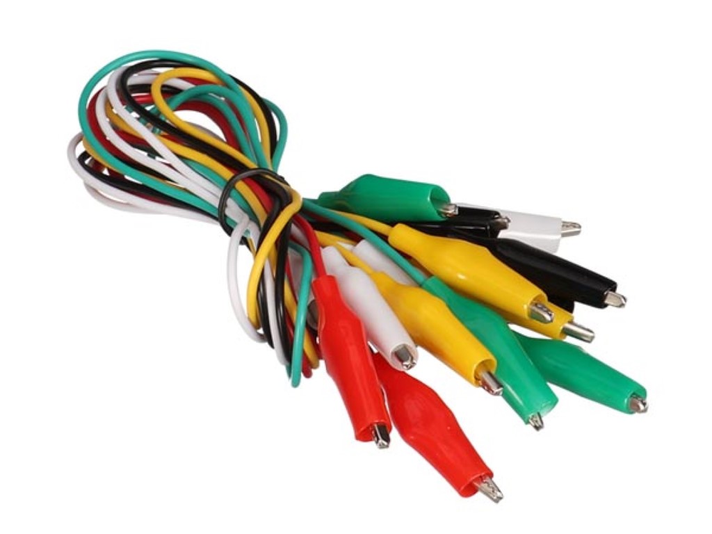 CONJUNTO DE 10 FIOS - 50 cm - 5 CORES COM GARRAS CROCODILO - 27 mm_0