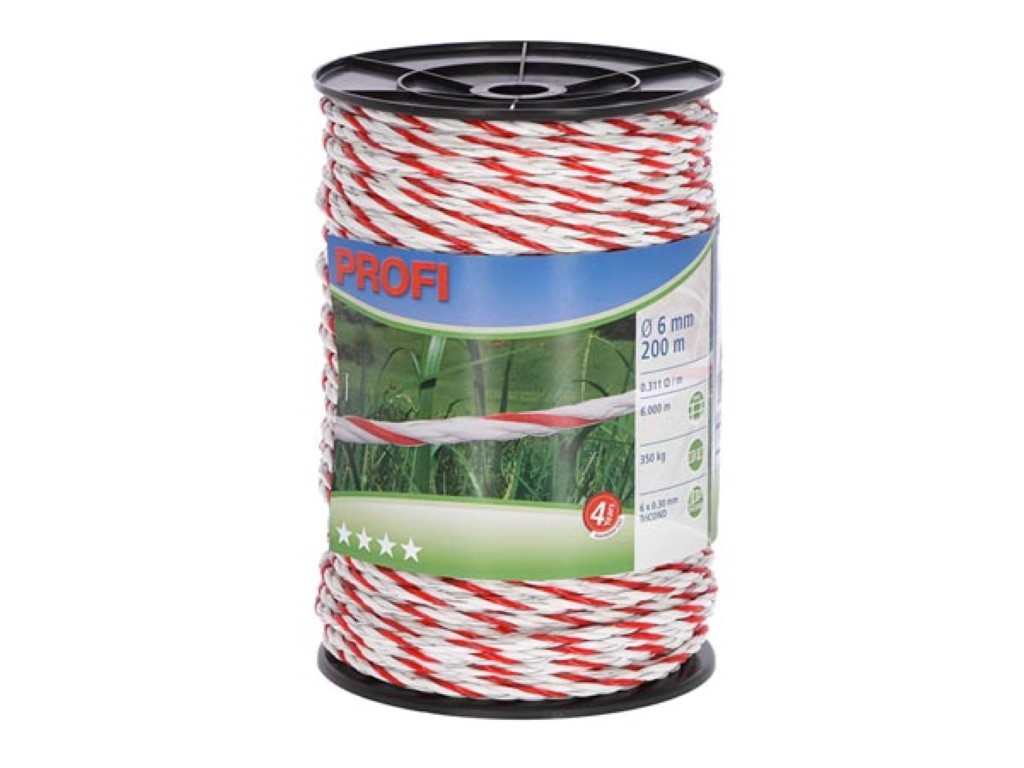 Corda de vedação Profi 200 m, Ø 6 mm, branco/vermelho, 6x0,30 TriC_0