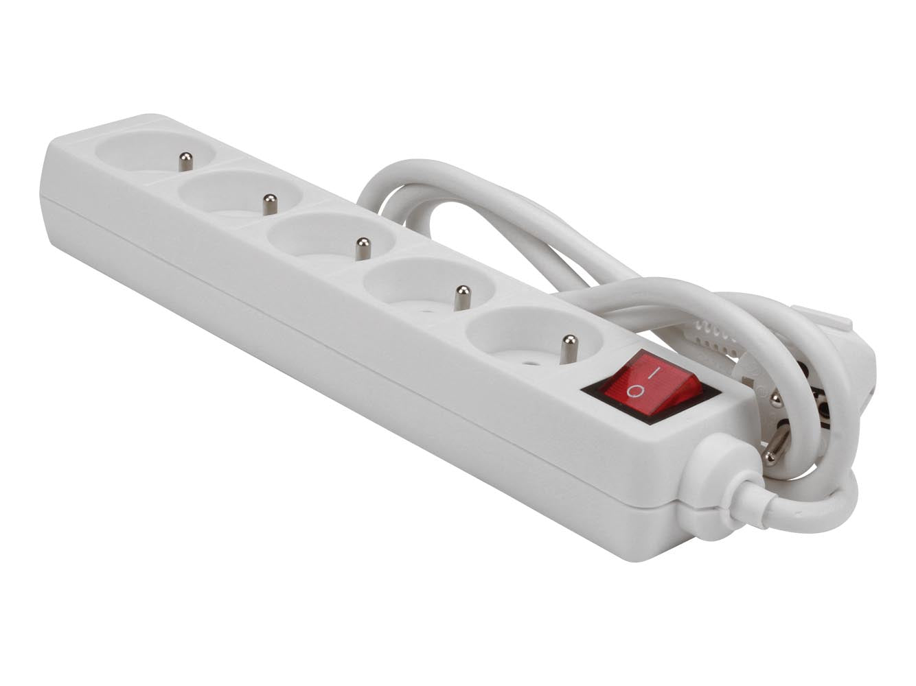 tomada de 5 vias com interrutor - cabo de 1,5 m - branco - tomada francesa_0