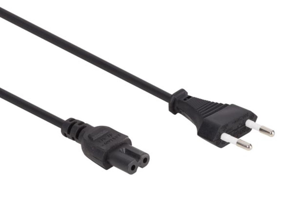 CABO DE ALIMENTAÇÃO PRETO CEE 7/16 "Europlug"+ C7 L=2 m H03VVH2-F 2G0.75 mm²_0