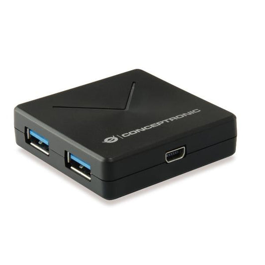 HUB USB 3.0 4-Porte Conceptronic / Preto / HUBBIES02B_0