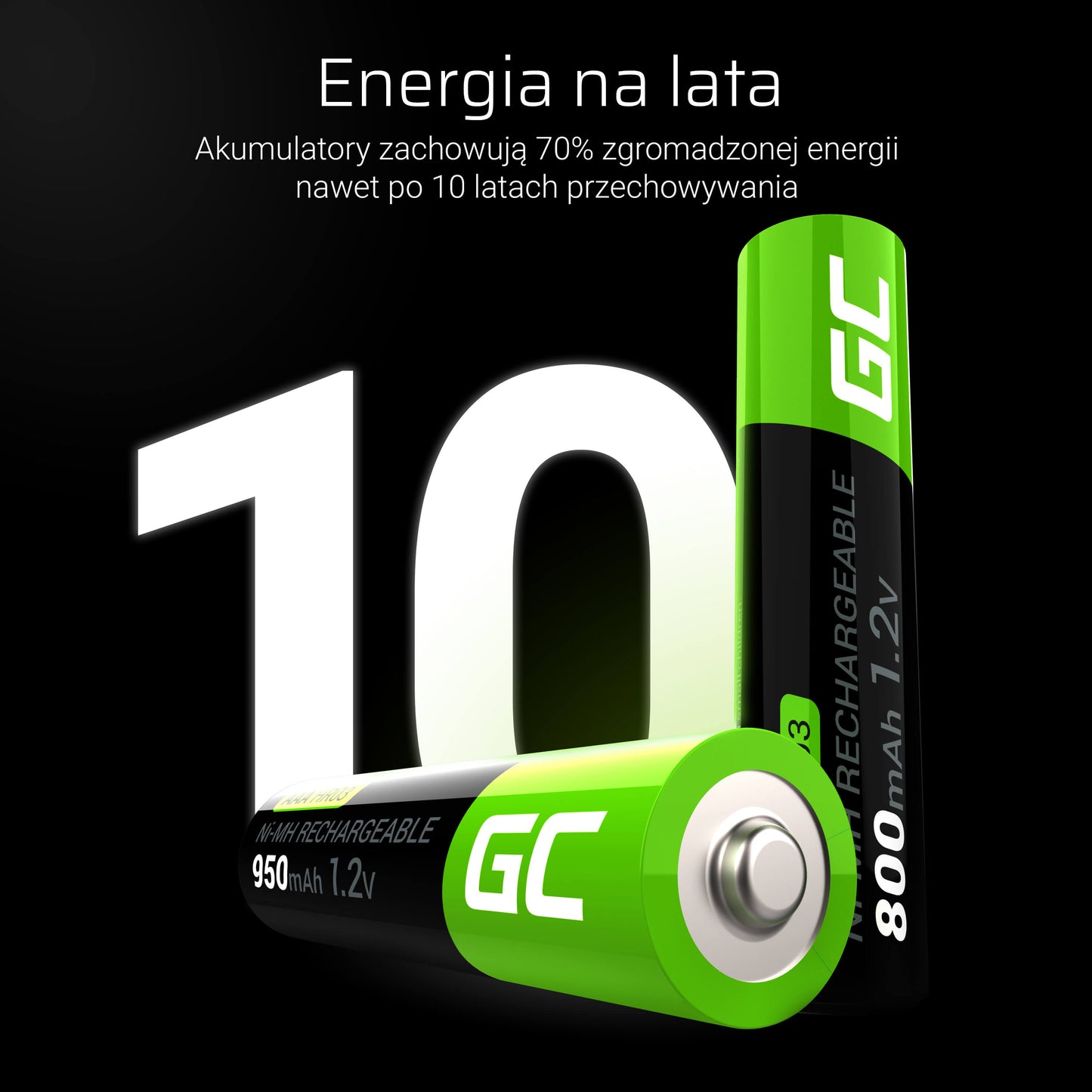 Green Cell Rechargeable Batteries Sticks 2x AAA HR03 800mAh_2