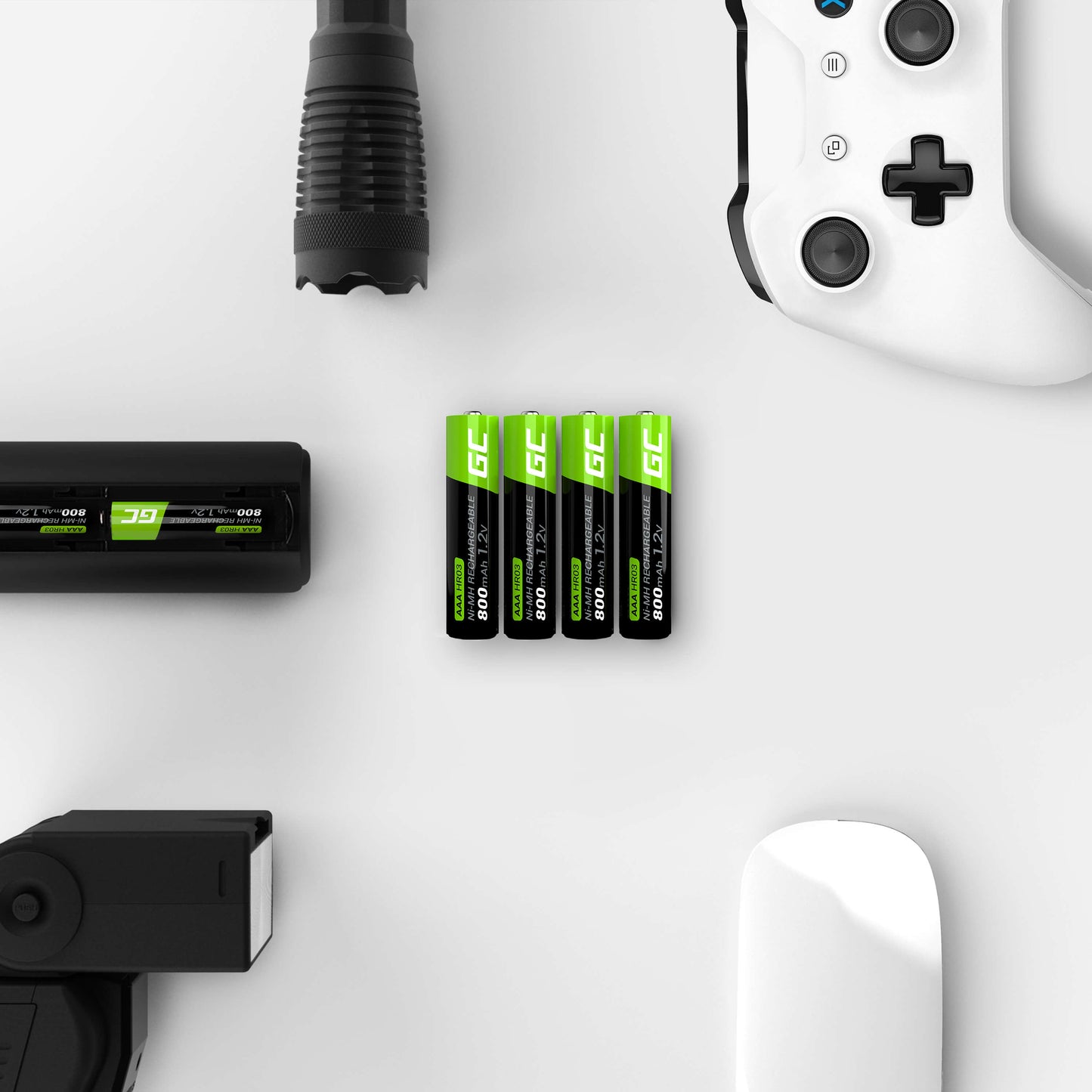 Green Cell Rechargeable Batteries Sticks 2x AAA HR03 800mAh_5