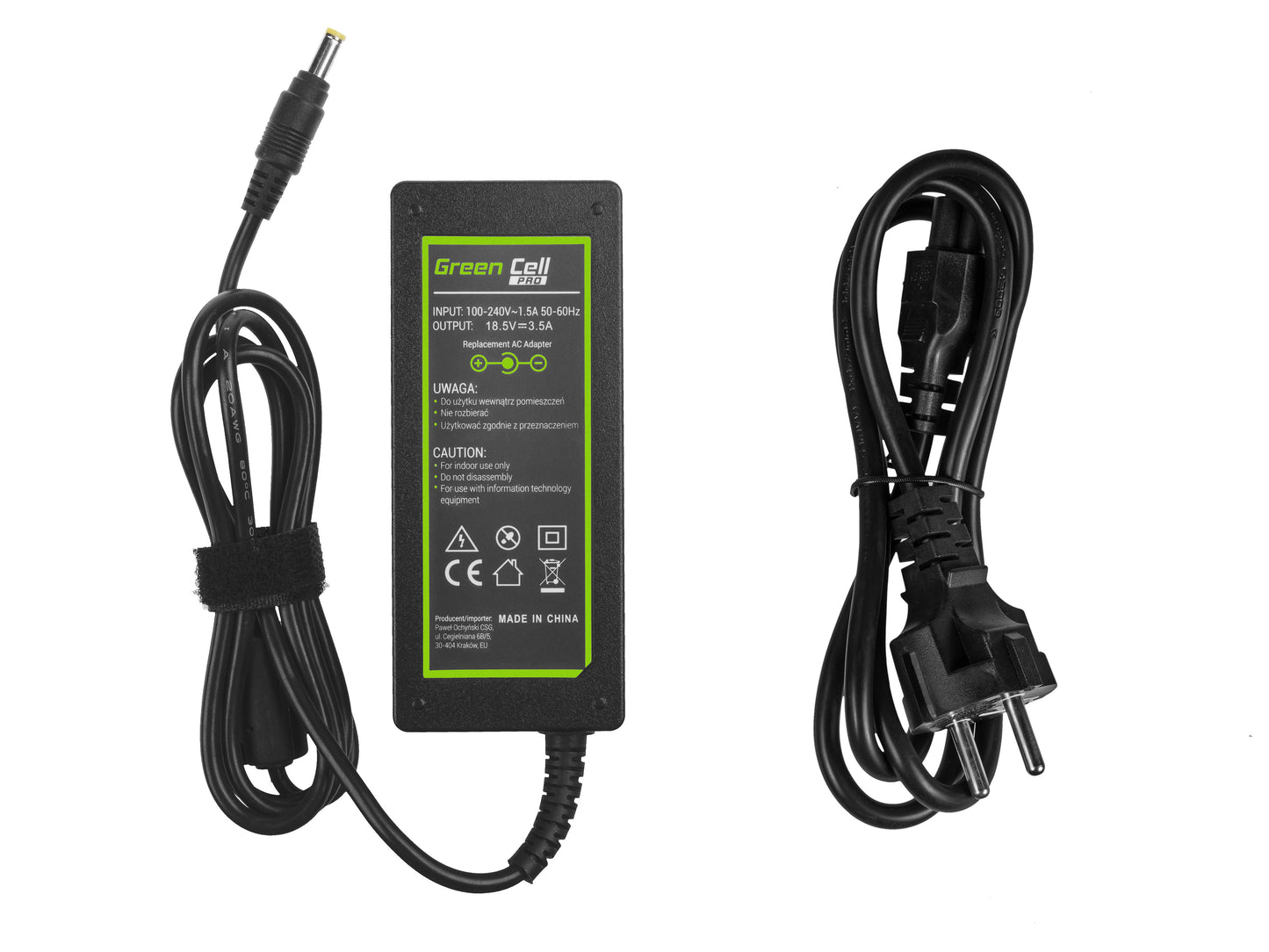 Green Cell PRO Charger / AC Adapter 18.5V 3.5A 65W for HP Pavilion DV2000 DV6000 DV8000 Compaq 6730b 6735b nc6120 nc6220 nx6110_2