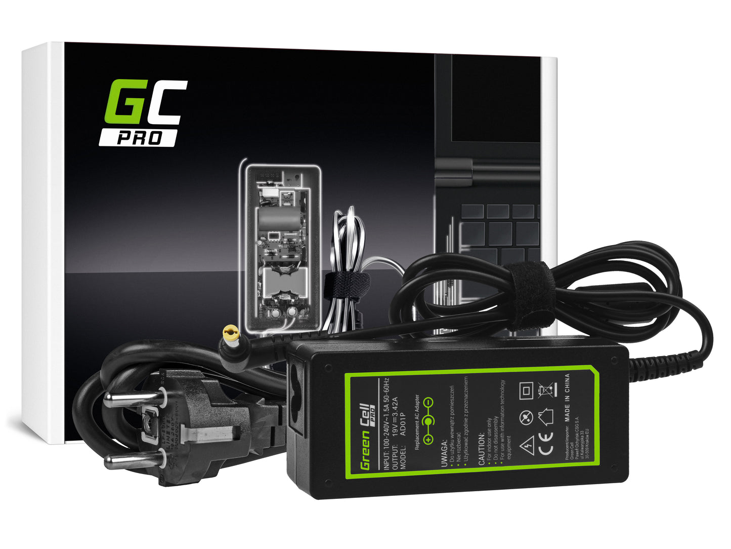 Green Cell PRO Charger / AC Adapter 19V 3.42A 65W for Acer Aspire 5741G 5742 5742G E1-521 E1-531 E1-531G E1-570 E1-571 E1-571G_1