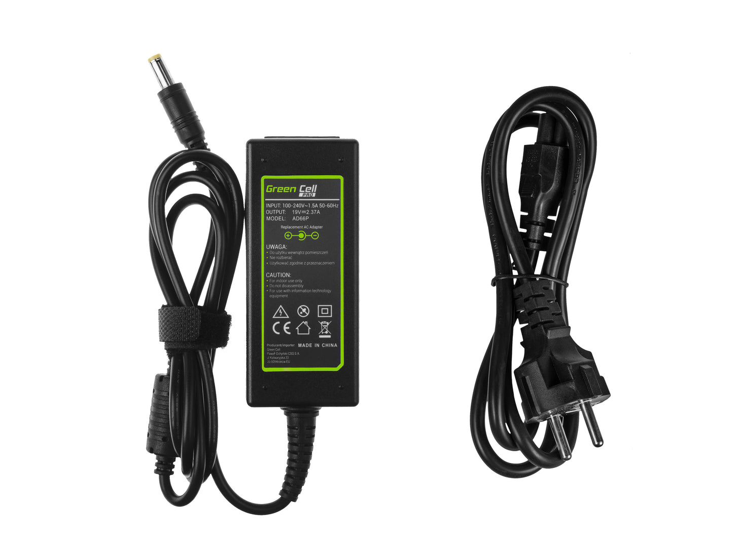 Green Cell PRO Charger / AC Adapter 19V 2.37A 45W for Acer Aspire E5-511 E5-521 E5-573 E5-573G ES1-131 ES1-512 ES1-531 V5-171_5