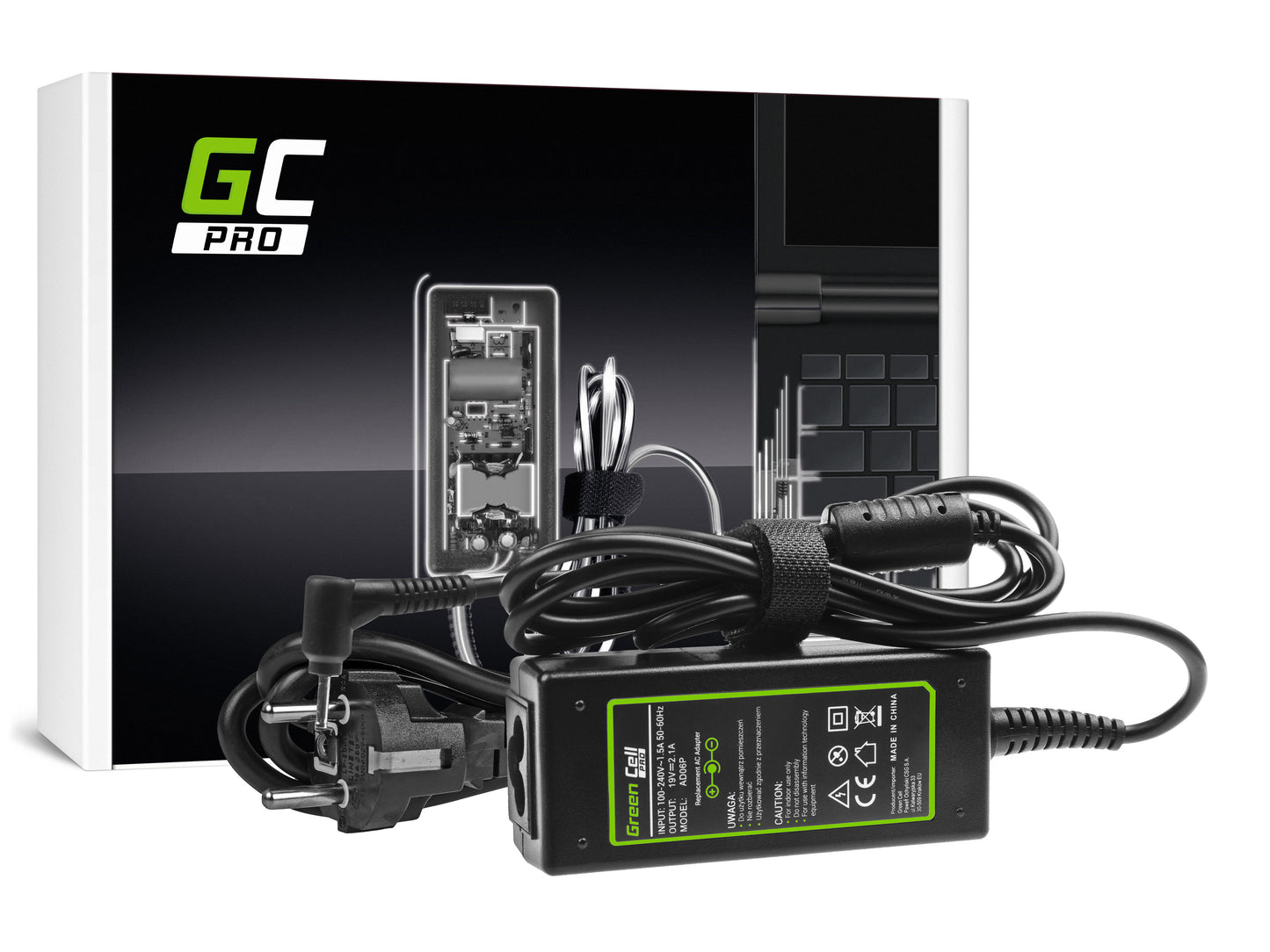 Green Cell PRO Charger / AC Adapter 19V 2.1A 40W for Asus Eee PC 1001PX 1001PXD 1005HA 1201HA 1201N 1215B 1215N X101 X101CH_0