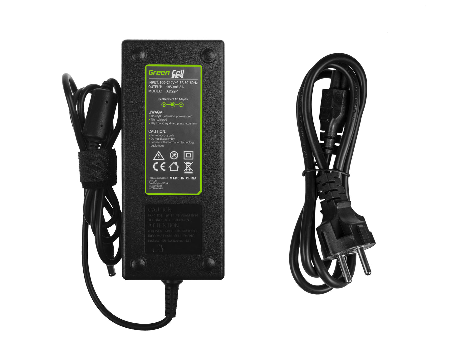 Green Cell PRO Charger / AC Adapter 19V 6.3A 120W for Asus G56 G60 K73 K73S K73SD K73SV F750 X750 MSI GE70 GT780_4