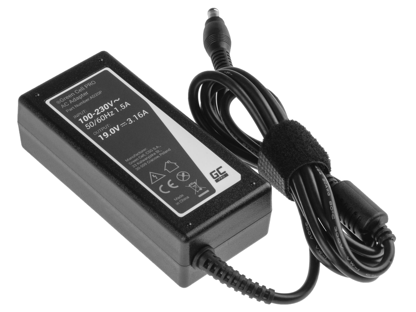 Green Cell PRO Charger / AC Adapter 19V 3.16A 60W for Samsung R519 R719 RV510 NP270E5E NP275E5E NP300E5A NP300E5E NP300E5C_3