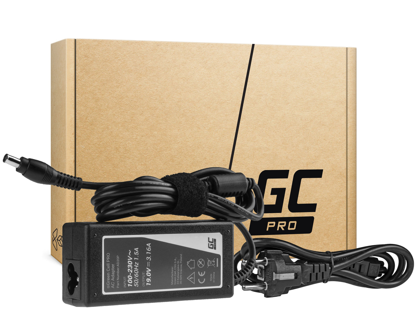 Green Cell PRO Charger / AC Adapter 19V 3.16A 60W for Samsung R519 R719 RV510 NP270E5E NP275E5E NP300E5A NP300E5E NP300E5C_0