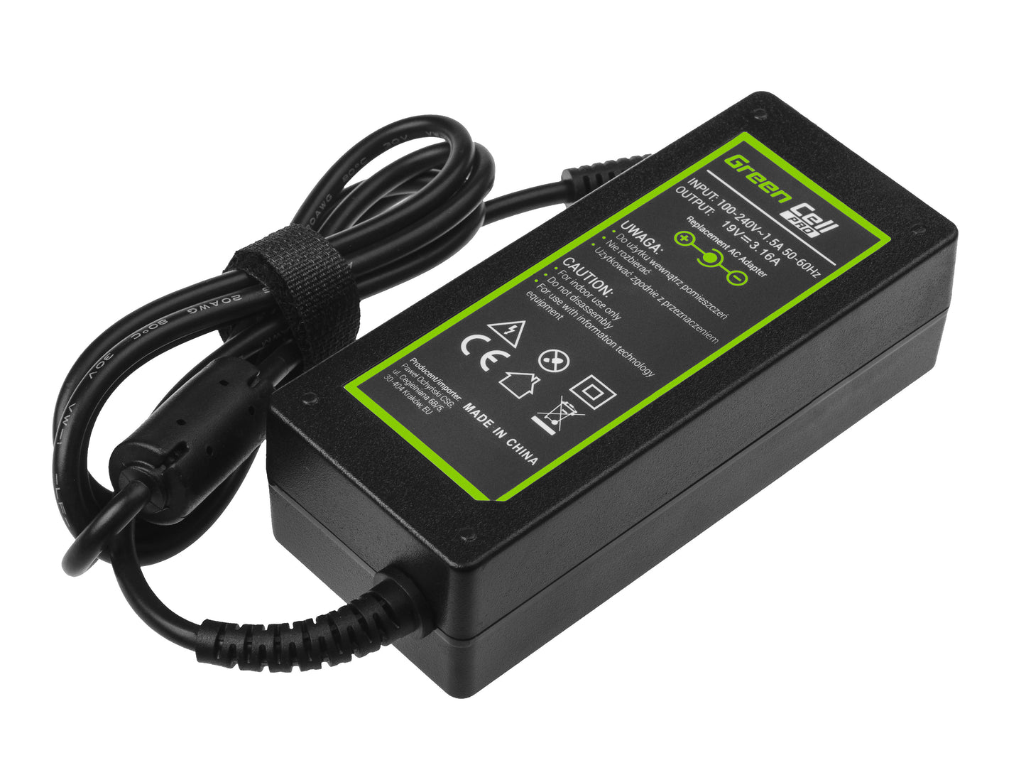 Green Cell PRO Charger / AC Adapter 19V 3.16A 60W for Samsung R519 R719 RV510 NP270E5E NP275E5E NP300E5A NP300E5E NP300E5C_4