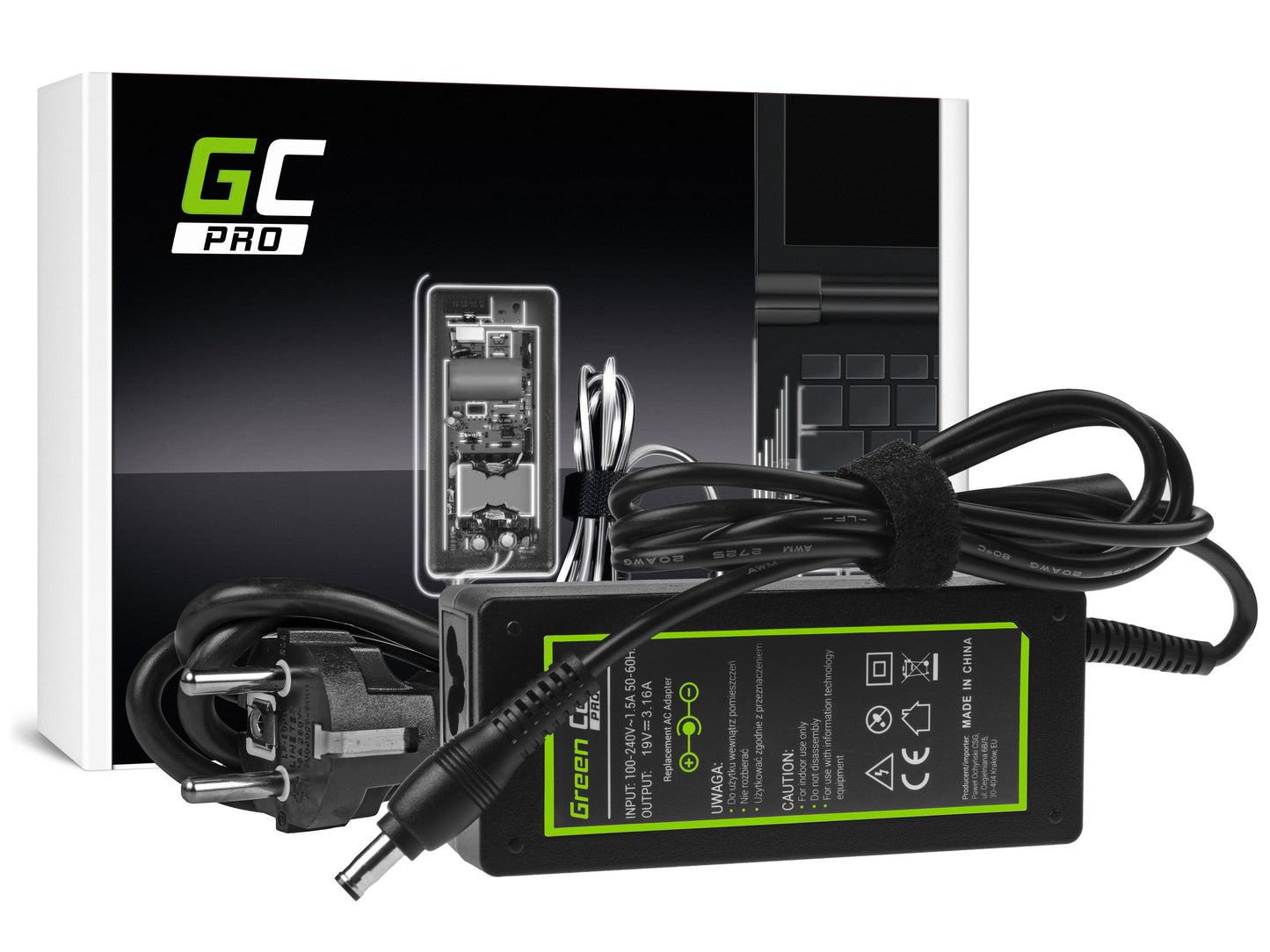 Green Cell PRO Charger / AC Adapter 19V 3.16A 60W for Samsung R519 R719 RV510 NP270E5E NP275E5E NP300E5A NP300E5E NP300E5C_1