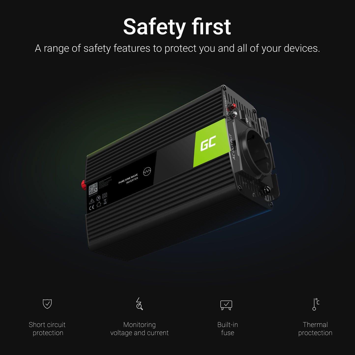 Voltage converter Green Cell Inwerter 12V / 230V 500W/1000W (modified sine wave)_5