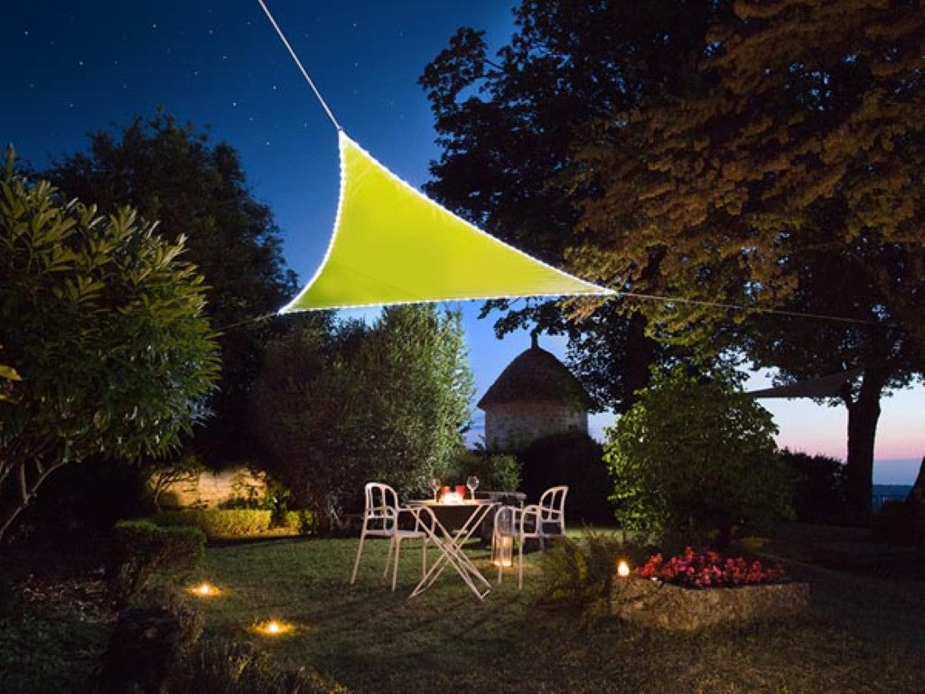 TOLDO VELA COM REBORDO LED - TRIANGULAR - 3.6 x 3.6 x 3.6 m - VERDE LIMÃO_0