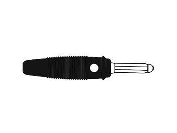 CONECTOR DE ENCAIXE HQ 4mm COM FURO TRANSVERSO E PARAFUSO / PRETO (BULA 20K)_0