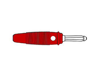 CONECTOR DE ENCAIXE 4mm COM FURO TRANSVERSO E EXTREMO PARA SOLDA / VERMELHO (BULA 30K)_0