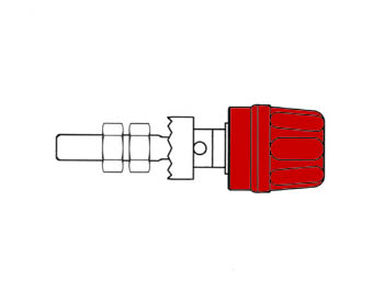 Casquilho de ligação de 4 mm com cabeça isolada / vermelho (PK10A)_0