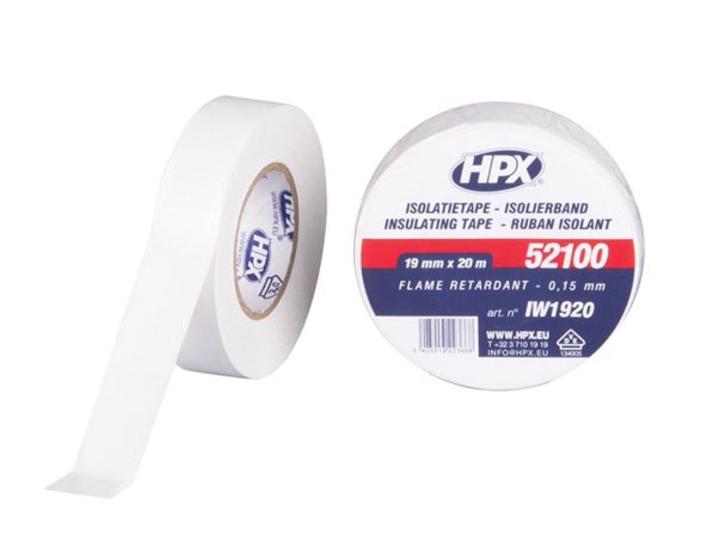 Fita isolante de PVC VDE - branca 19mm x 20m_0