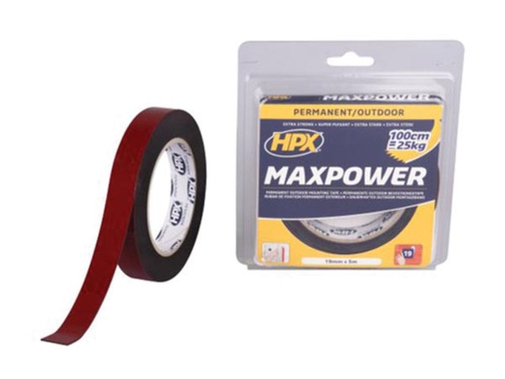 Fita de montagem Max Power para exterior - preta 19mm x 5m_0