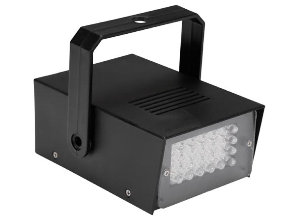 MINI ESTROBOSCÓPIO LED BRANCO - 24 LEDs - FUNCIONAMENTO A BATERIA_0