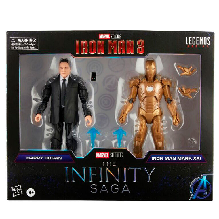 Set 2 figuras Happy Hogan and Iron Man Mark XXI Iron Man 3 The Infinity Saga Marvel 15cm_0