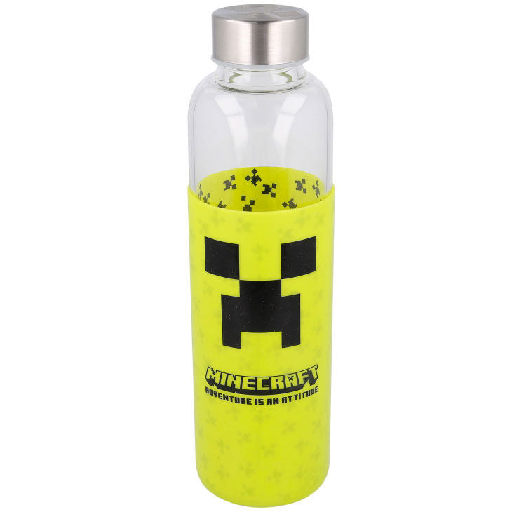 Botella cristal Minecraft funda silicona 585ml_0