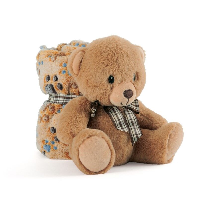 Peluche + manta suave Oso Teddy 22cm_0