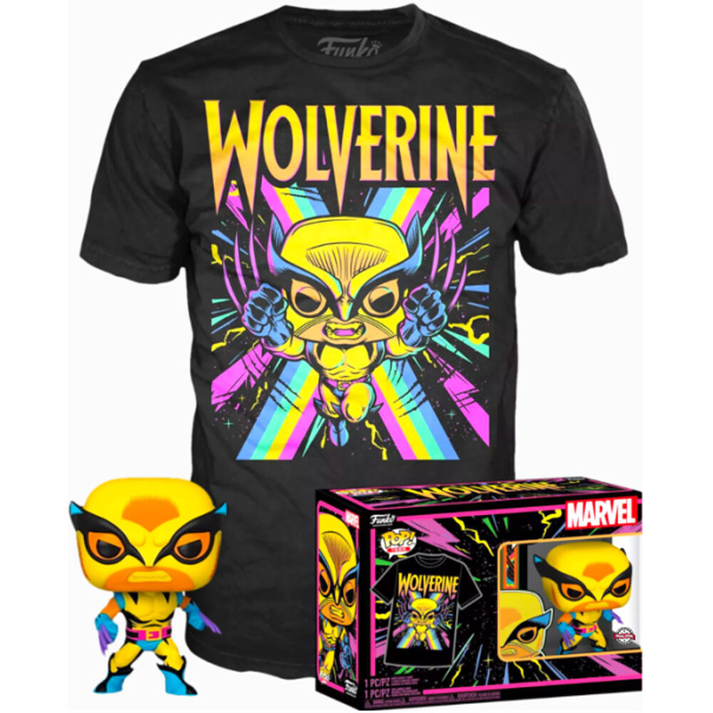 Set figura POP & Tee Marvel Wolverine Black Light_0