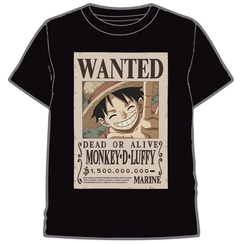 Camiseta Wanted Luffy One Piece adulto_0