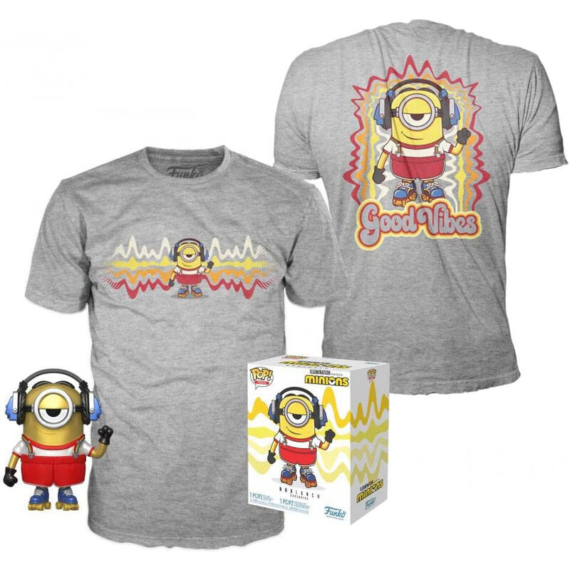 Set figura POP & Tee Minions Roller Skating Stuart Metallic Exclusive_0
