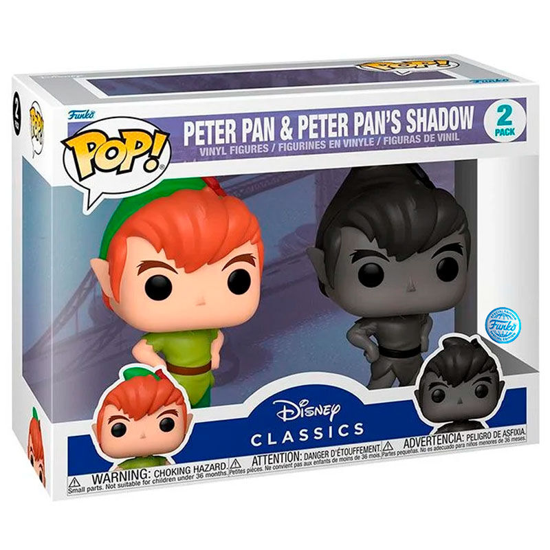 Blister 2 figuras POP Disney Peter Pan - Peter Pan & Peter Pans Shadow Exclusive_0